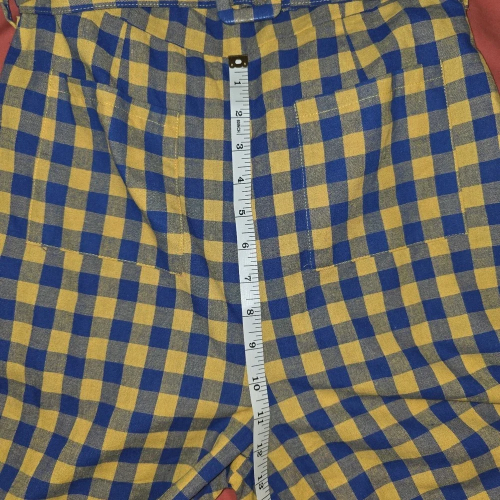 Nastygal ‎ Blue Yellow Checkered Jumpsuit Sleeveless Zipper Size 4 - Picture 9 of 13